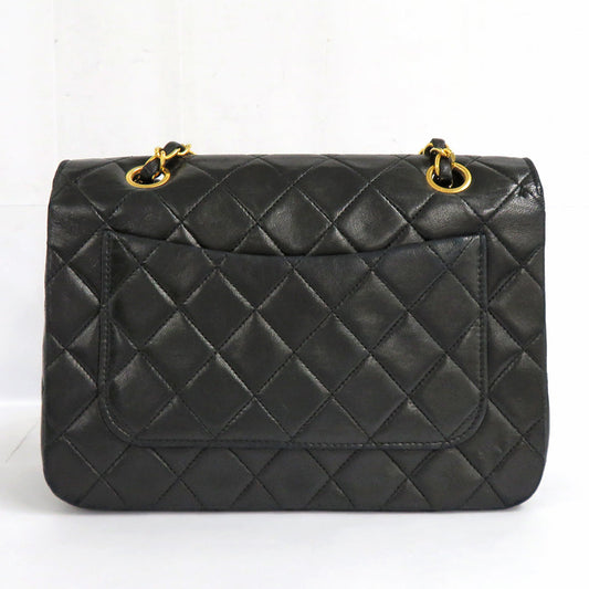 CHANEL Chanel Matrasse Full Flap Double Chain Shoulder Bag  Black G  1st Vintage Coco Leather