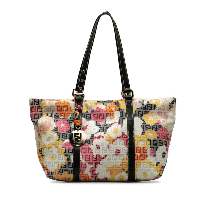 FY Zuchino FLOWER FLOWER MOTIVE Tote BAG 8BH215 WHITE BLACK MULTICOLOR CANDY LEADER LADY FENDI