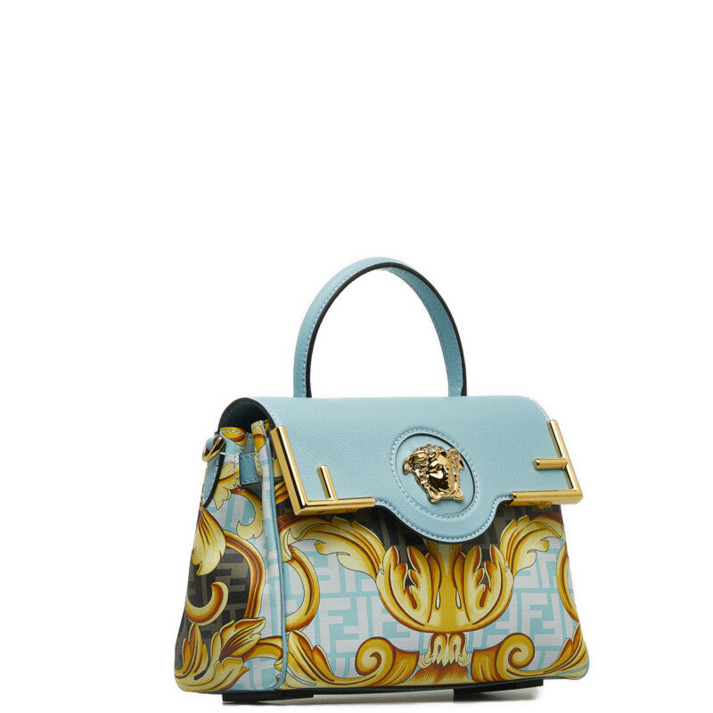 Fendi  Versaca Versace FACE FENDACE LA MEDUESA 2WAY DBFI039 Light Blue Multicolor Leather  FENDI