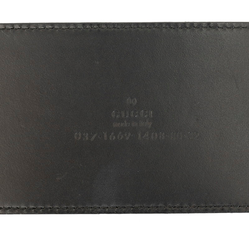 GUCCI Gucci 037 1669 Belt Leather Black Men's Market