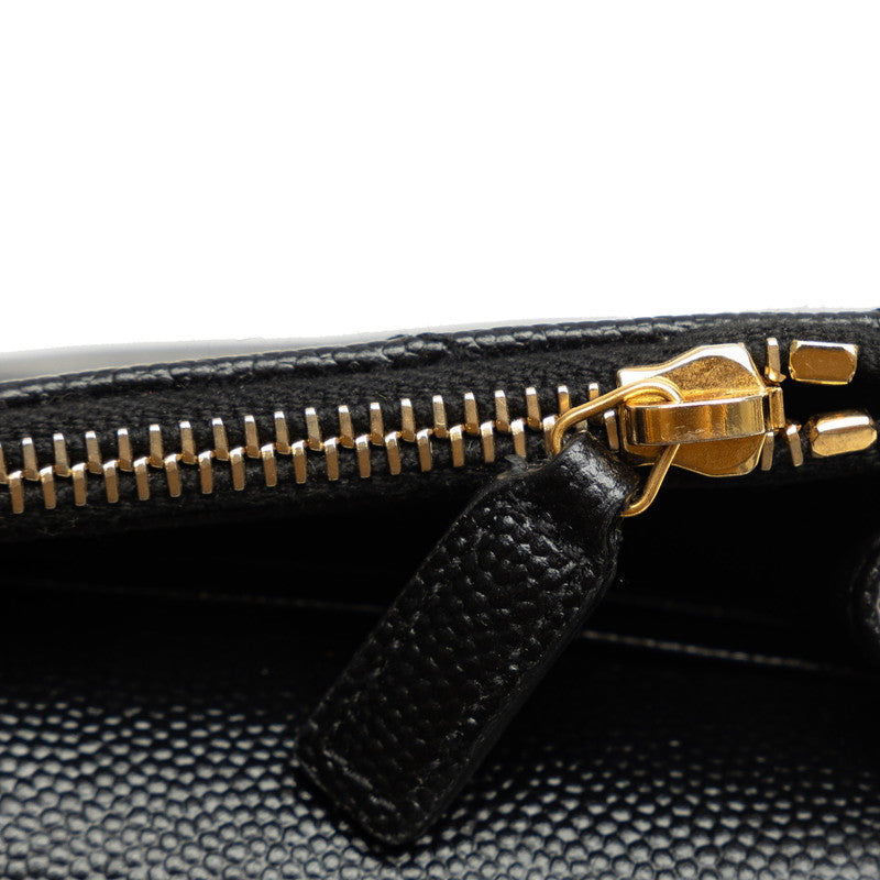 Saint Laurent Cassandra Envelope in Calf Leather Black 393953