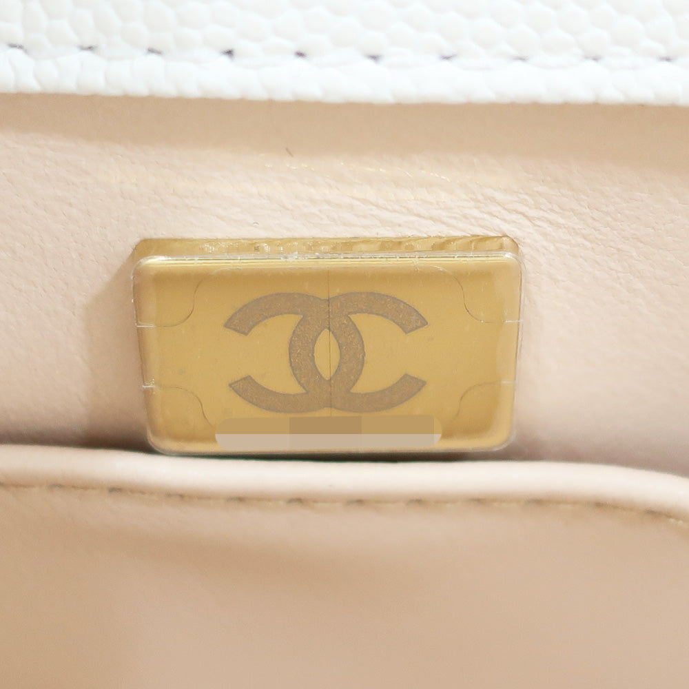 【Chanel】Chanel Coco Handle 28 Shoulder Bag Caviar S Handbag G  A92991 White White  【New】【Unused】