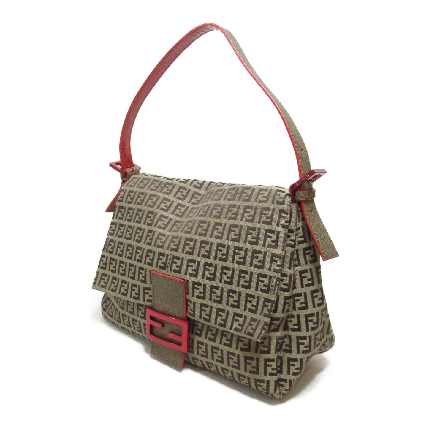 Fendi Fendi Zucchini Nonerman Bucket Shoulder Bag Canvas  Beige Dark Brown ()