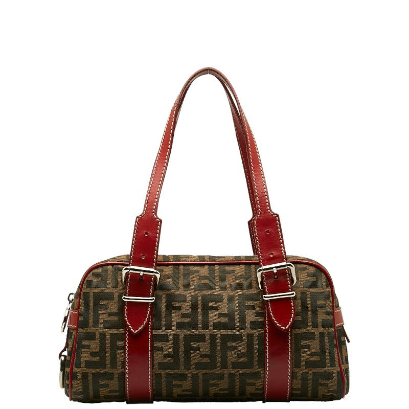 FENDI Zucca Shoulder Bag in Monogram 8BR149 Brown Red