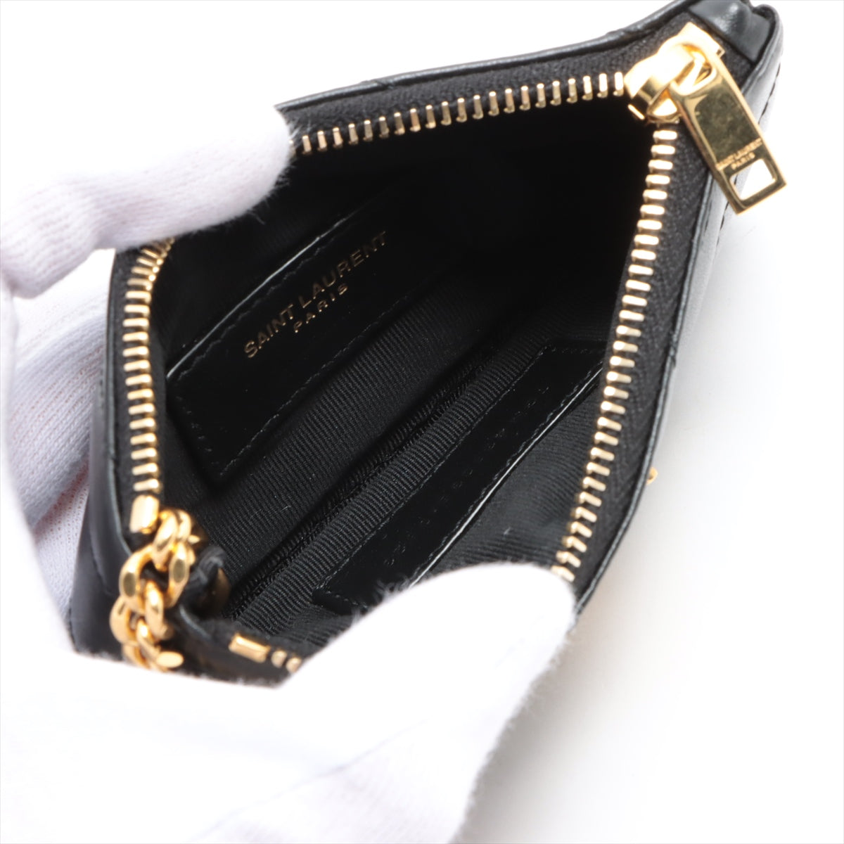 Saint Laurent  Leather Coin Case TGN438386 Black