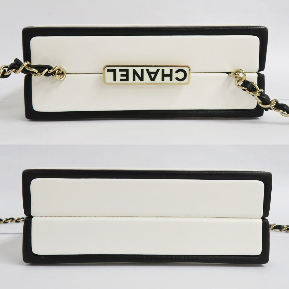 Chanel Chain Shoulder Bag .5  Box White Black  G  GD Gold Tools 31st White Black Perfume Box Mini-Bags