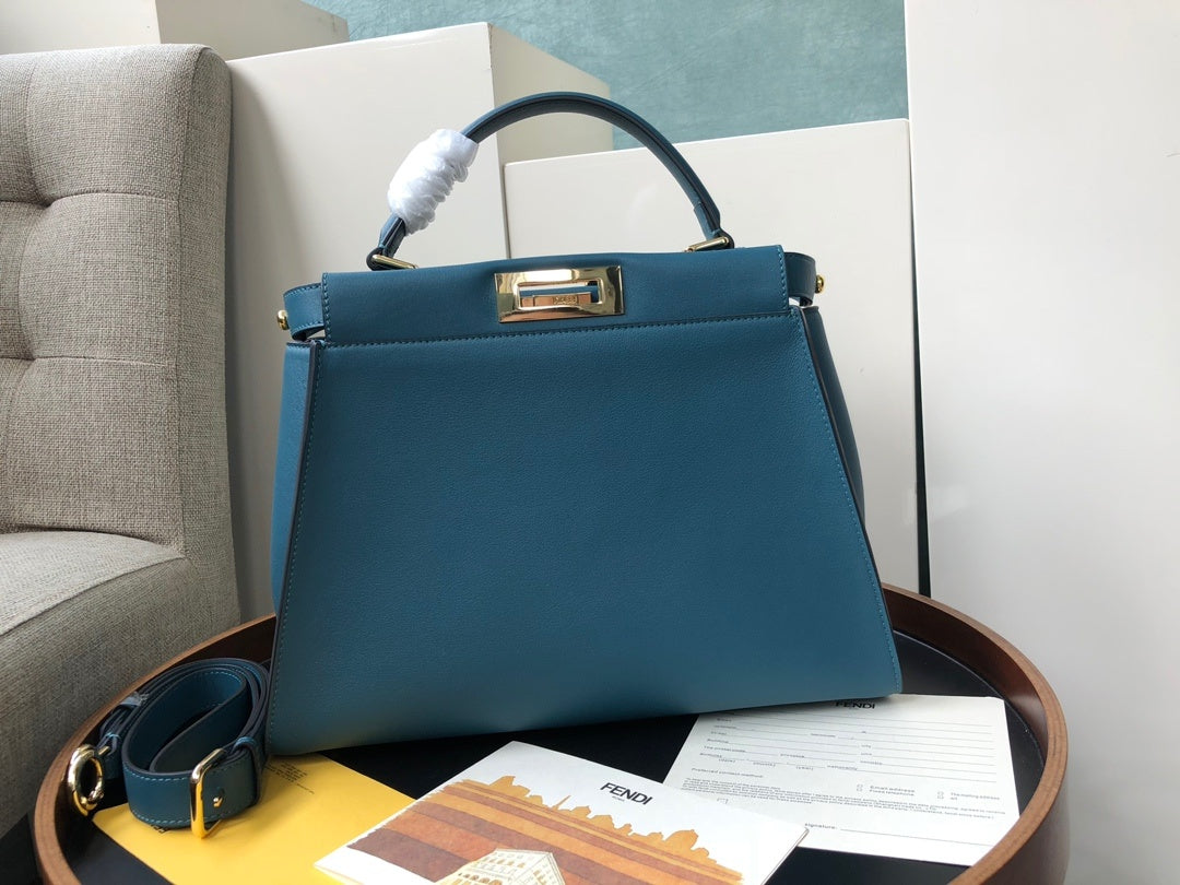 Fendi Handle Bag Blue For Woman 12.6in/32cm