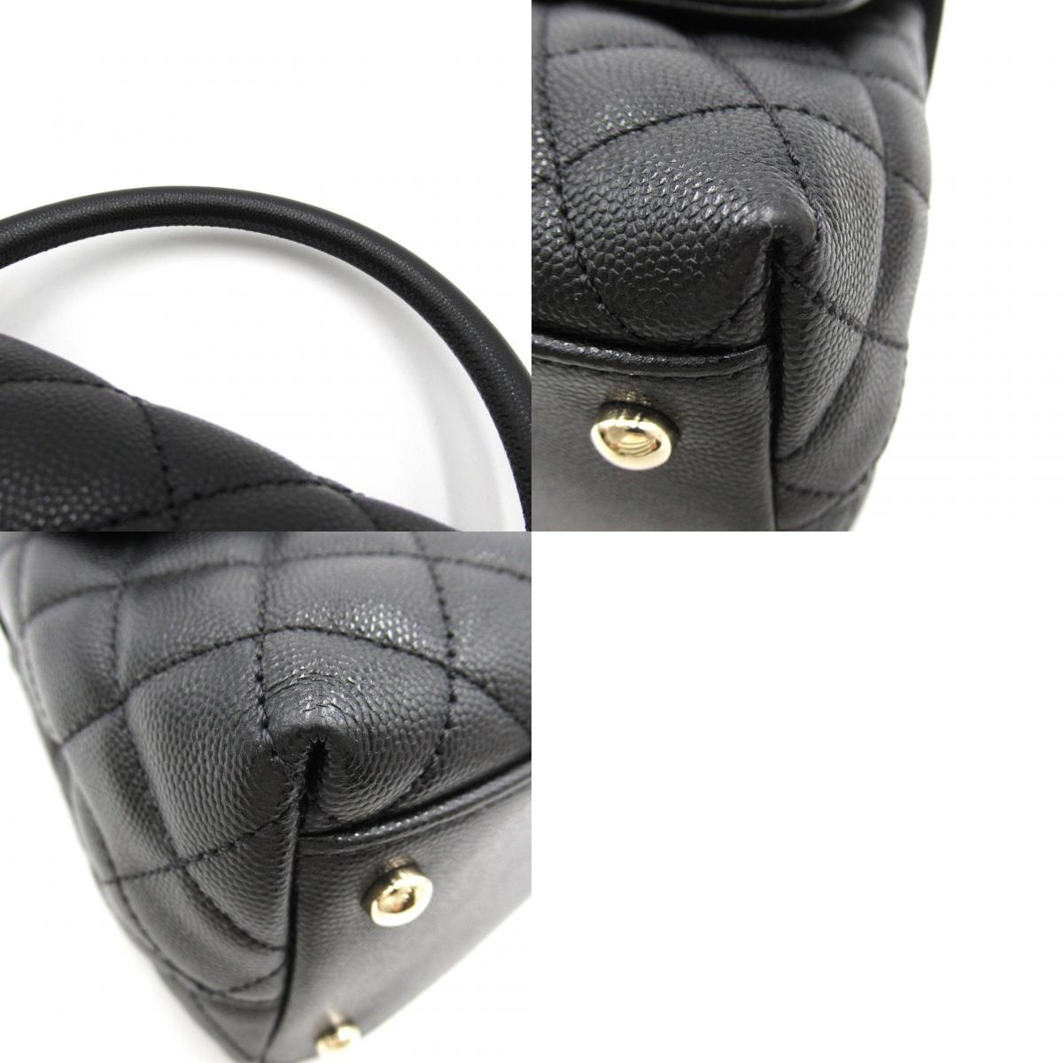 Chanel Coco Handler 2w Shoulder 2way Shoulder Bag Caviar S  Black A92991