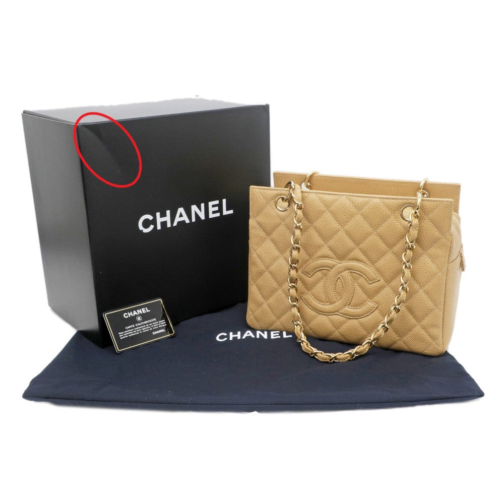 CHANEL CHANEL PST Tote Caviar S A18004 Beige G  Handbag Shoulder Bag