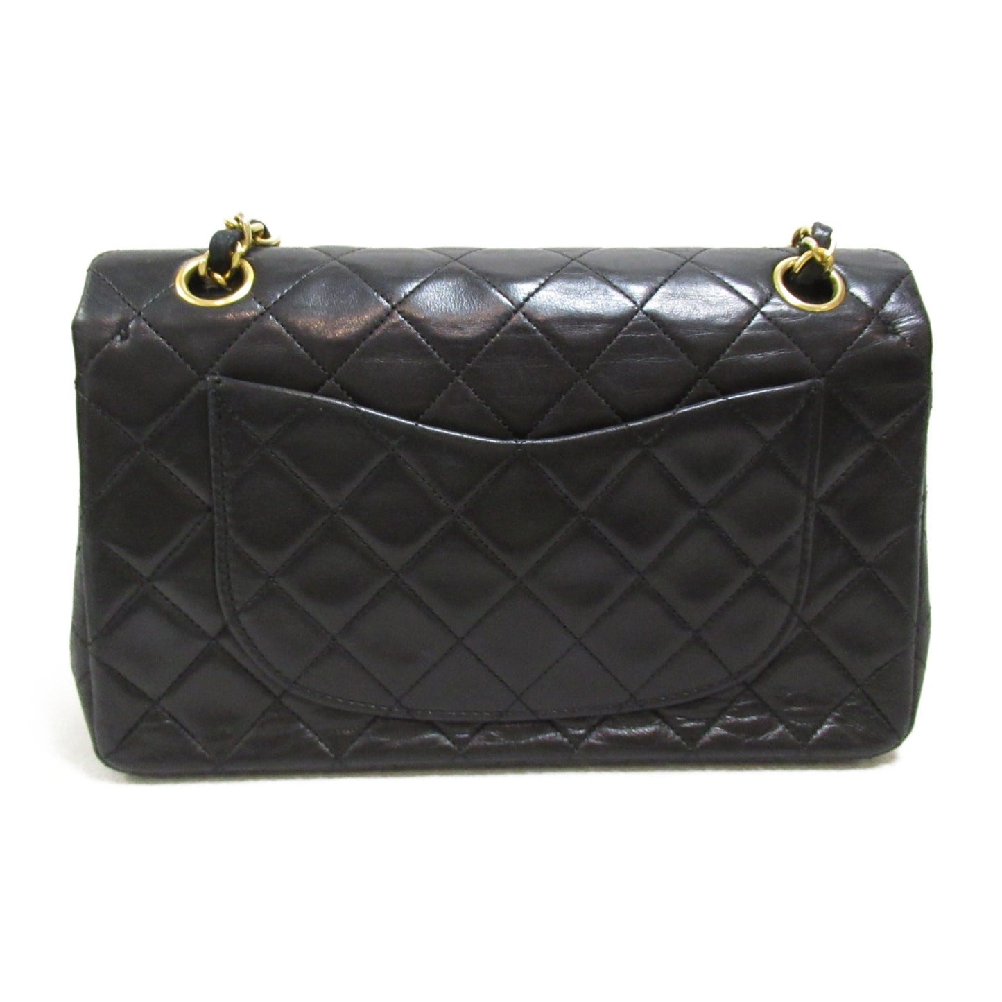 Chanel Double Flap Chain Shoulder Bag  Black A01113