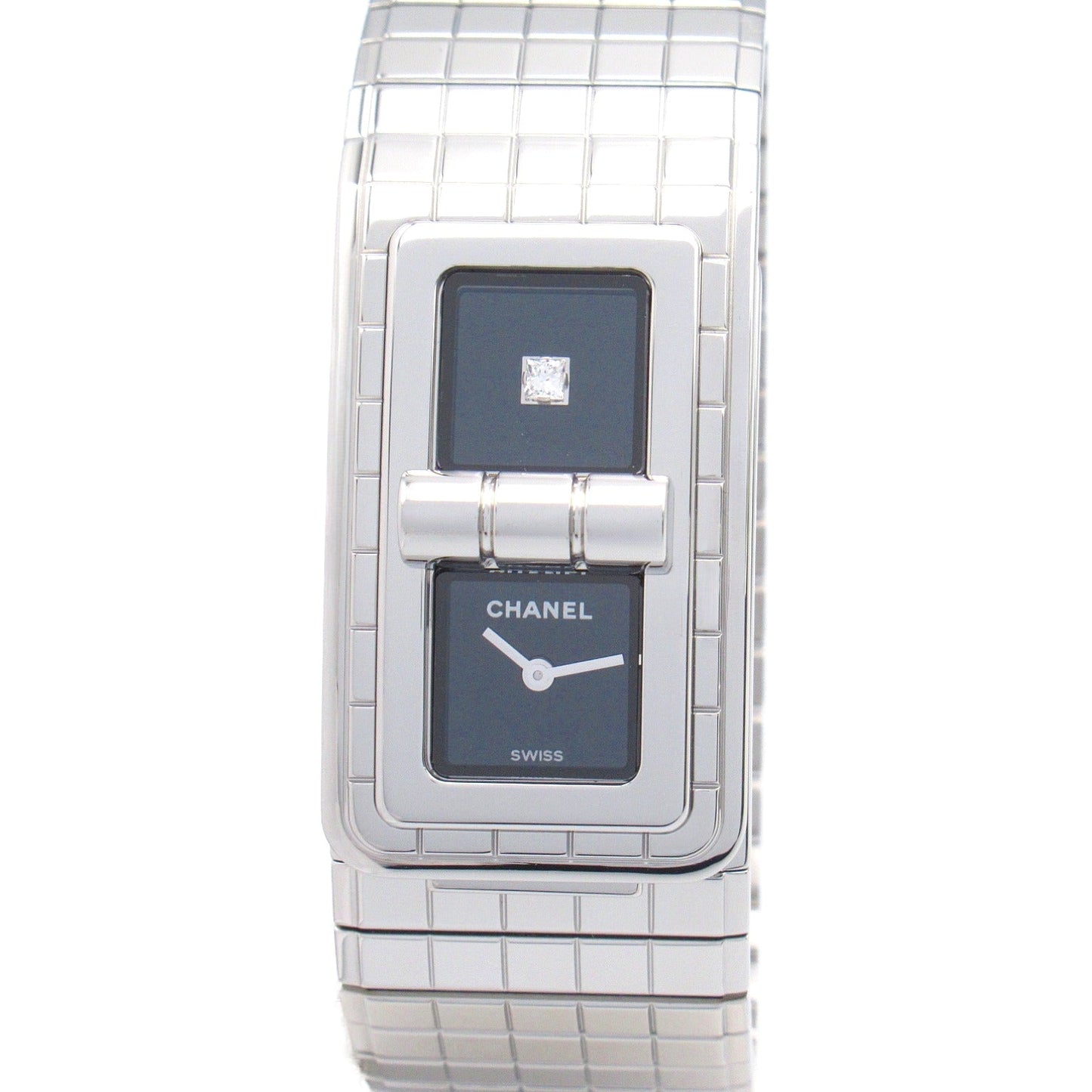 Chanel Code Coco 1P Diamond Watch Stainless Steel  Black H5144