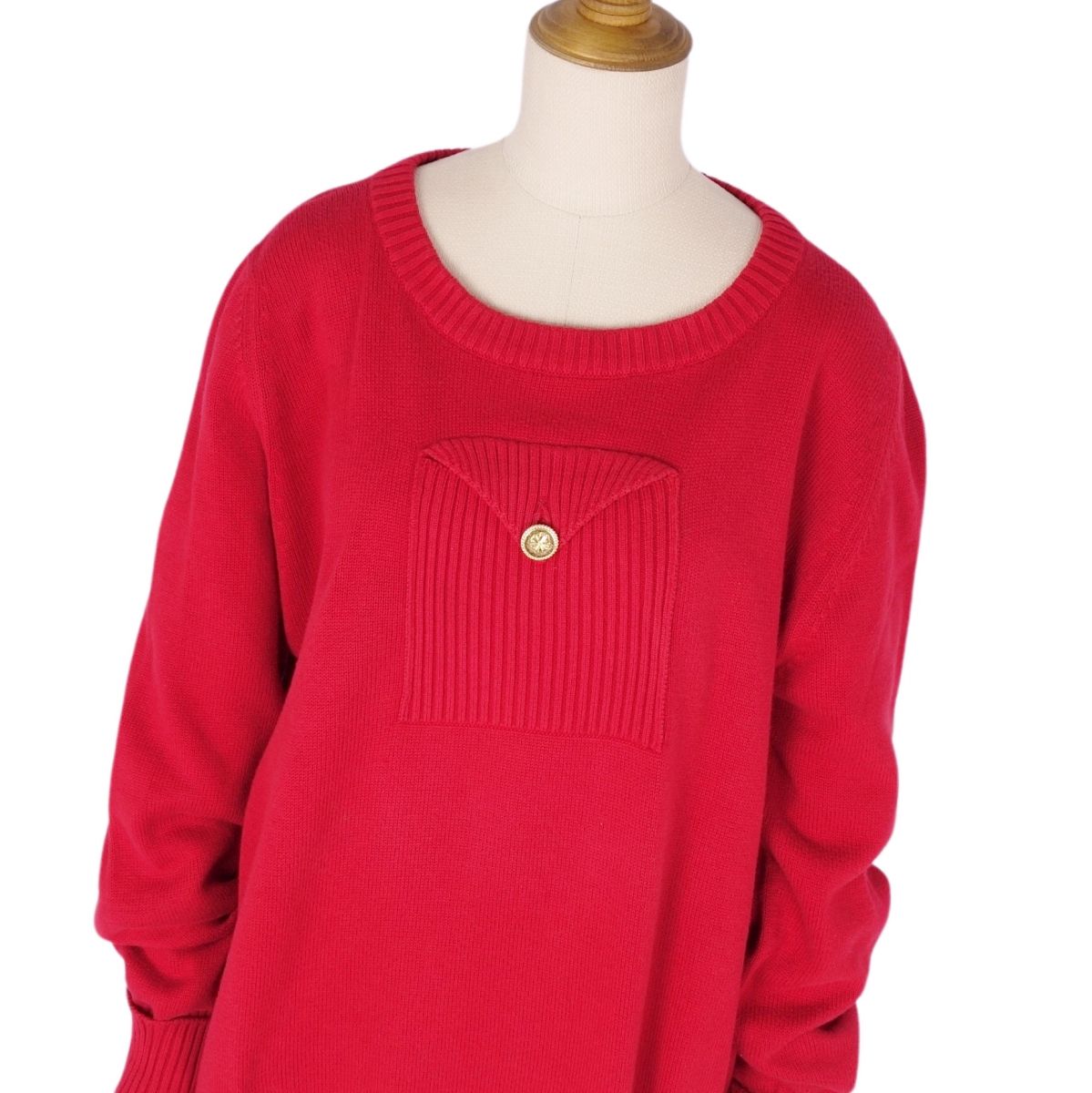 Vint Chanel s  Coco  Cotton Cotton Tops  Italian Made L Equivalent Red