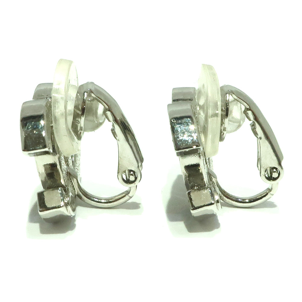 Chanel Earring Coco B22 Jewelry Accessories Silver Black   Box