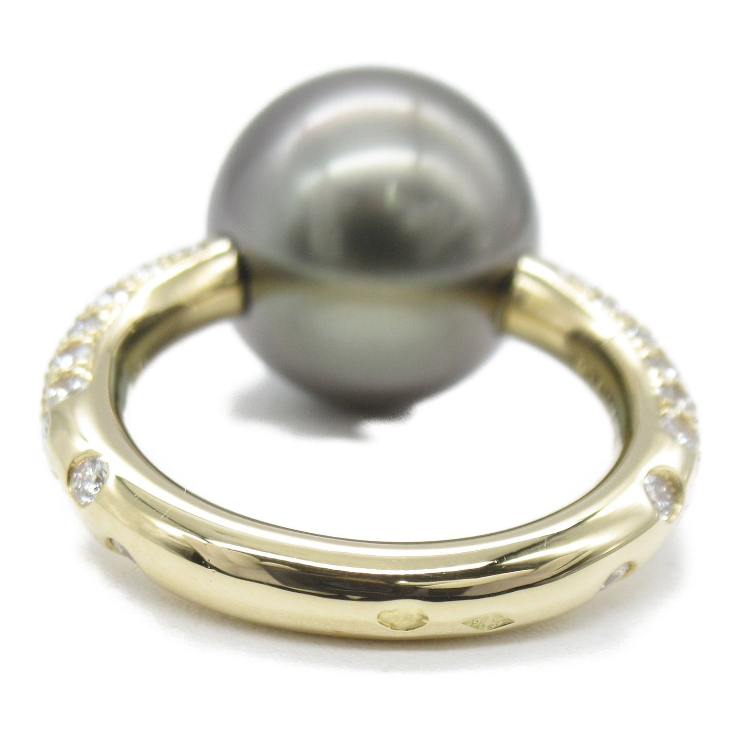 Chanel Black Pearl Ring Ring Jewelry K18 (Yellow G) Diamond Black Pearl  Black/Clear Rings 【Central】