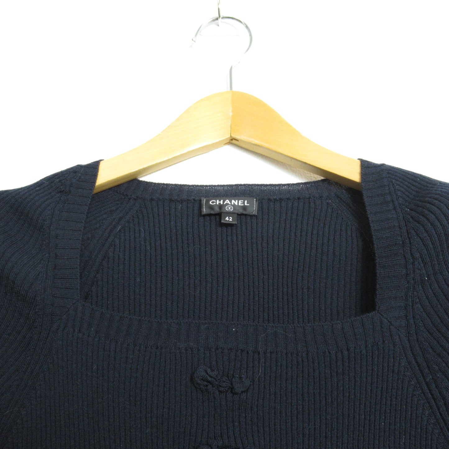 Chanel Half-Hand   Tops Wool  Navy P57026K07446