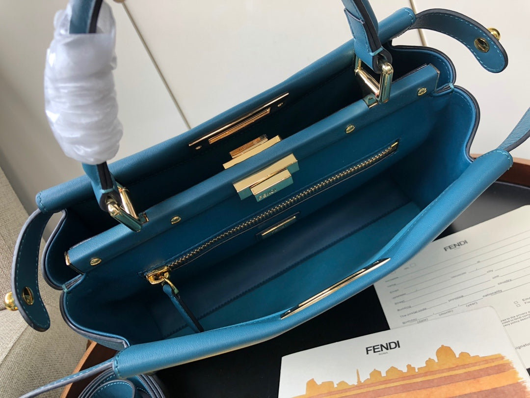 Fendi Handle Bag Blue For Woman 12.6in/32cm