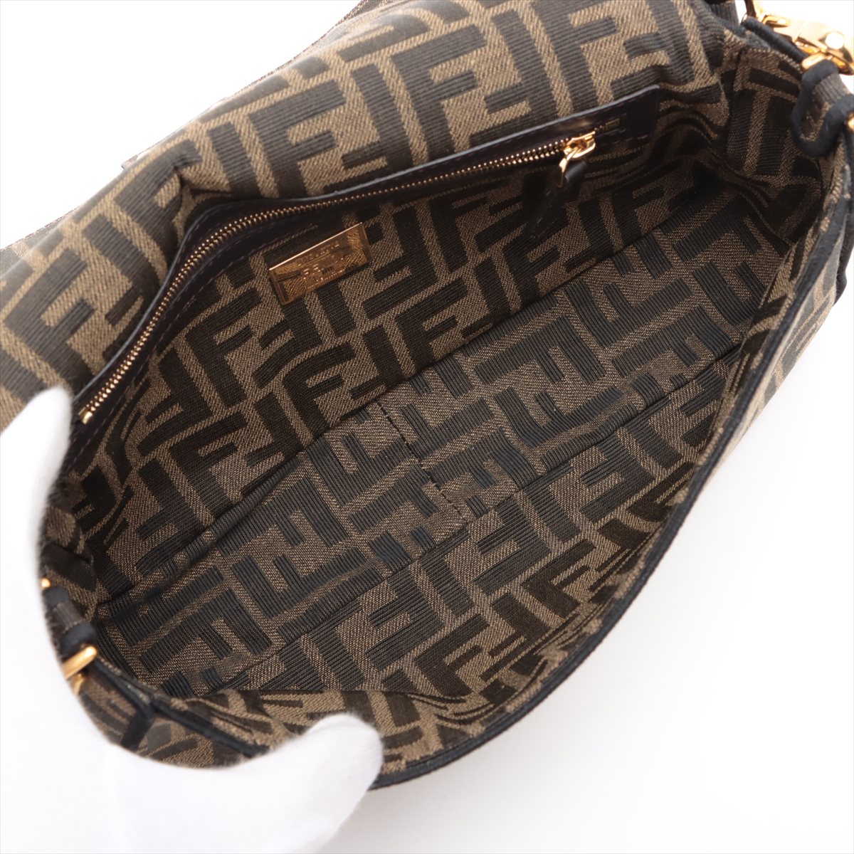 Fendi Zucca 2WAY Shoulder Bag Brown 8BR600