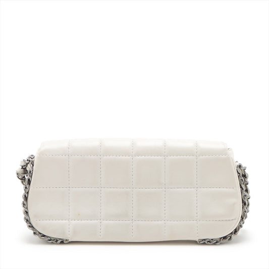 Chanel Chocolate Bar in Chain Shoulder Bag White Silver G  8th