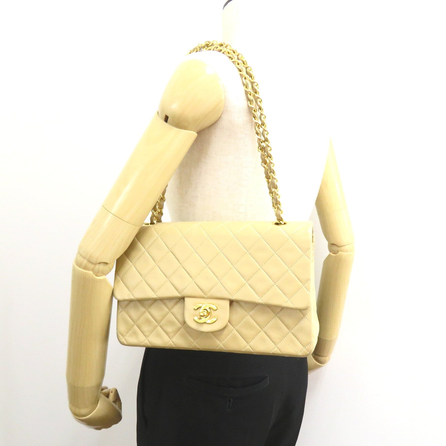 Chanel Double Flap Chain Shoulder Shoulder Bag  Beige Ladies Ladies Ladies Ladies Ladies Ladies Ladies Ladies Ladies Ladies