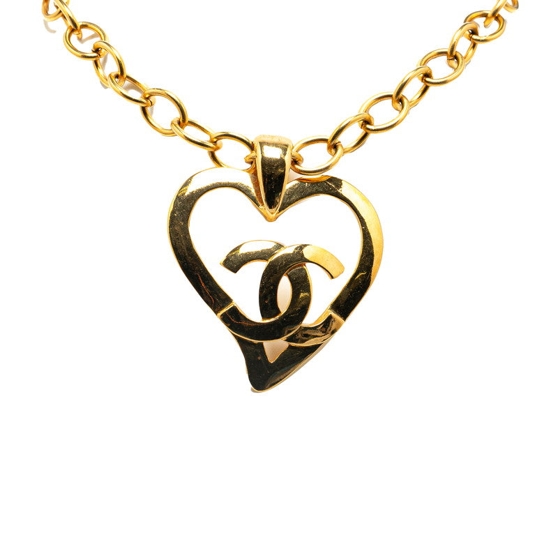 Chanel Vintage Coco Heart Motif Necklace G   Chanel