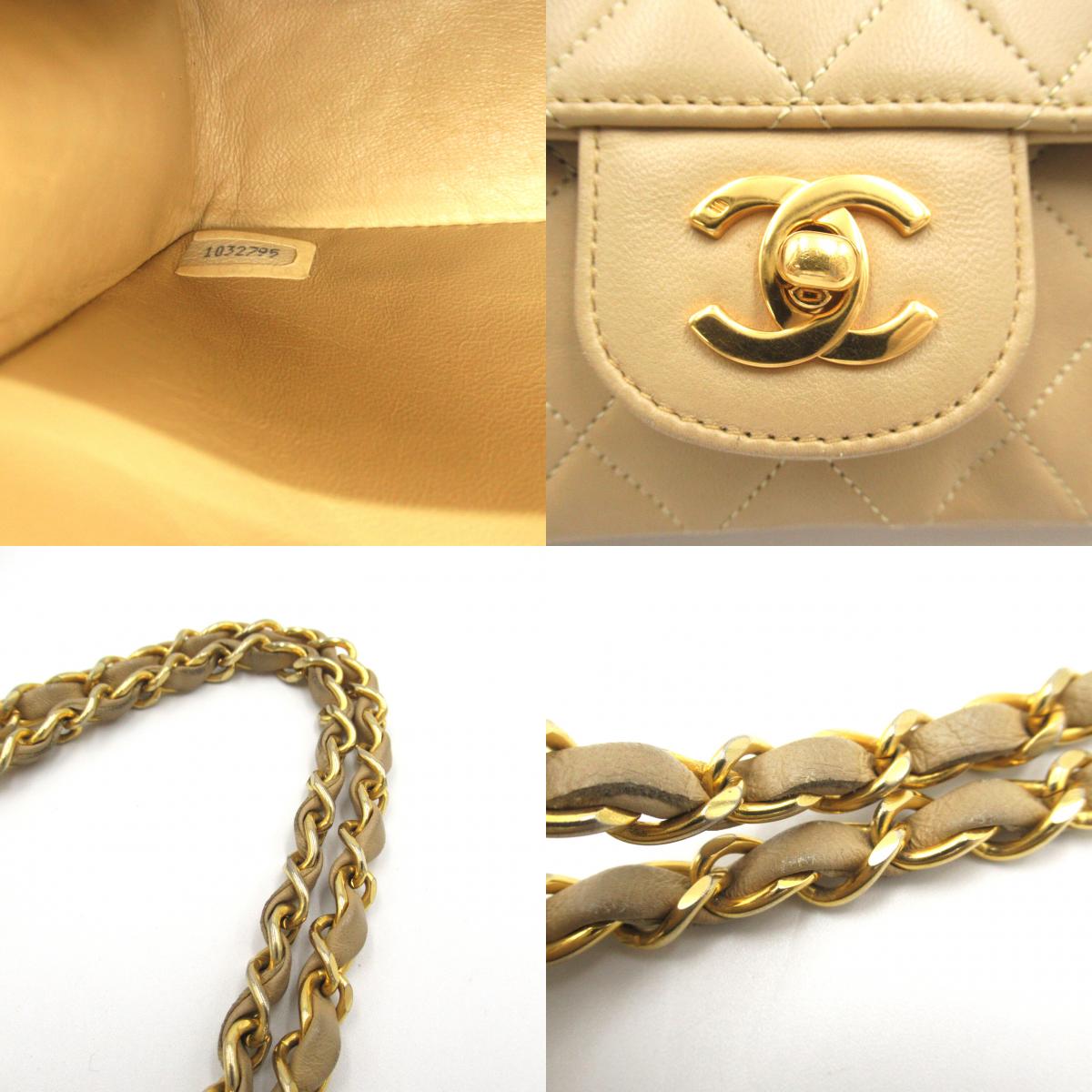 Chanel Double Flag Chain Shoulder Double Flag Chain Shoulder Shoulder Bag  Beige Shoulder Double Flag Chain Shoulder