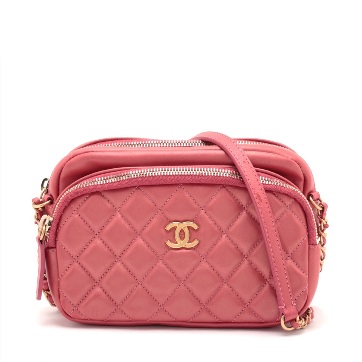 Chanel Lambskin  Chain Shoulder Bag Pink G  29th