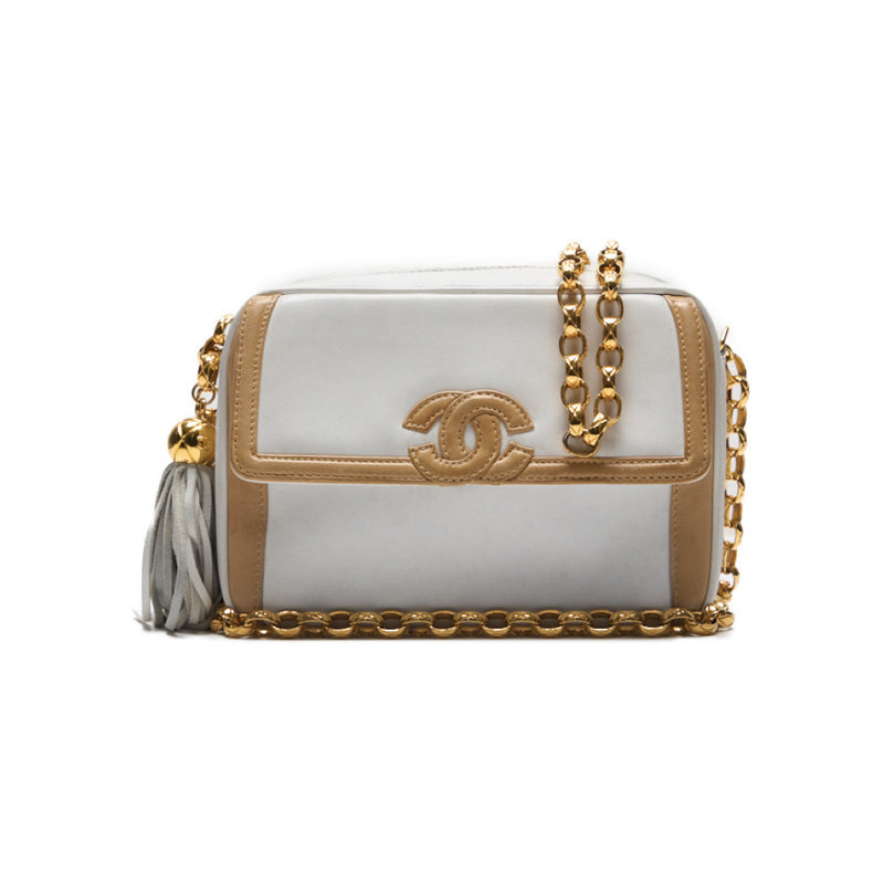 Chanel Coco Vision Chain Shoulder  Fringes Bicycle Color  White X Beige  Shoulder Bag Mini Shoulder Bag  Bag Hybrid   Delivery] Himalan Bookstore Online