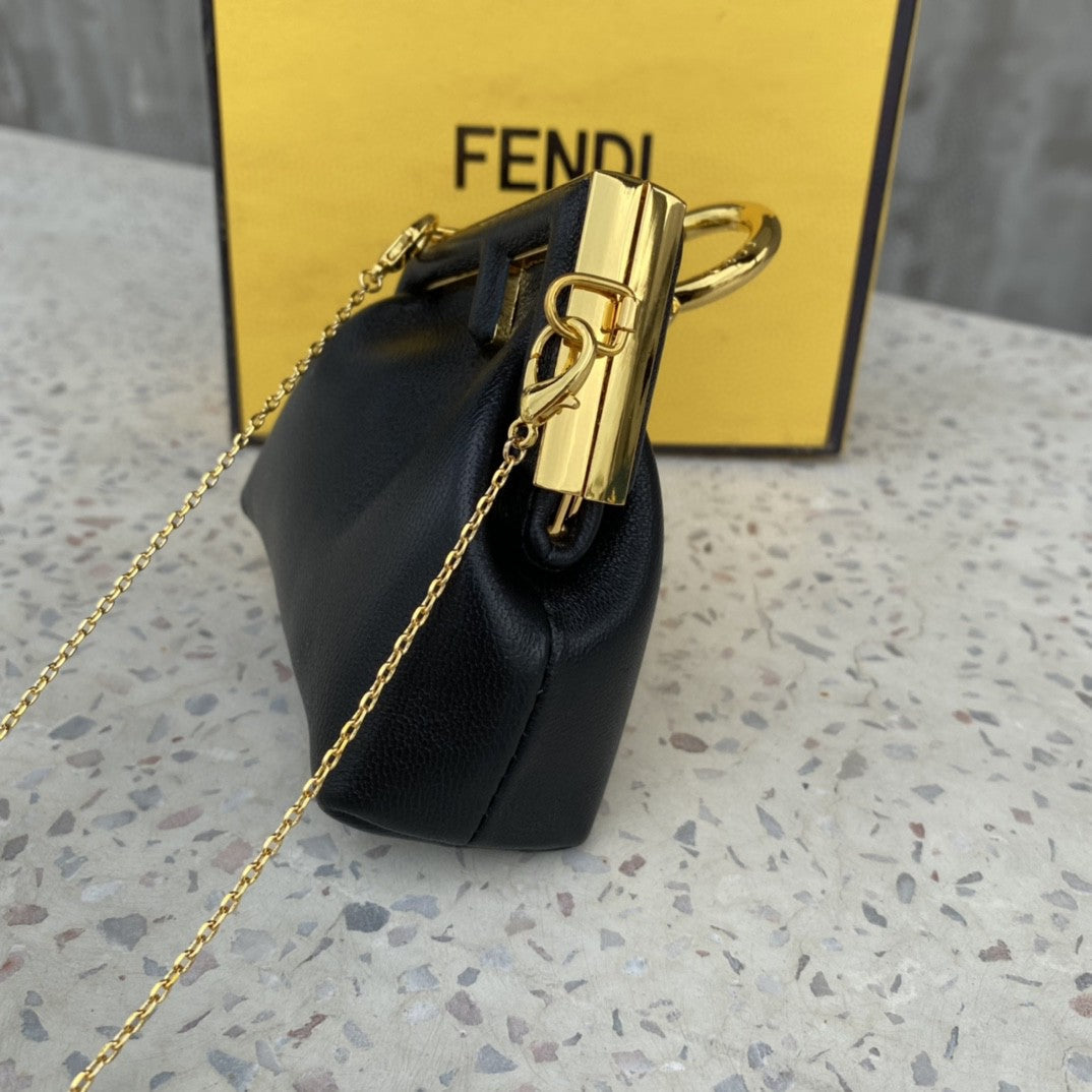 Fendi Nano Fendirst Charm Black Bag For Woman 10cm/4in