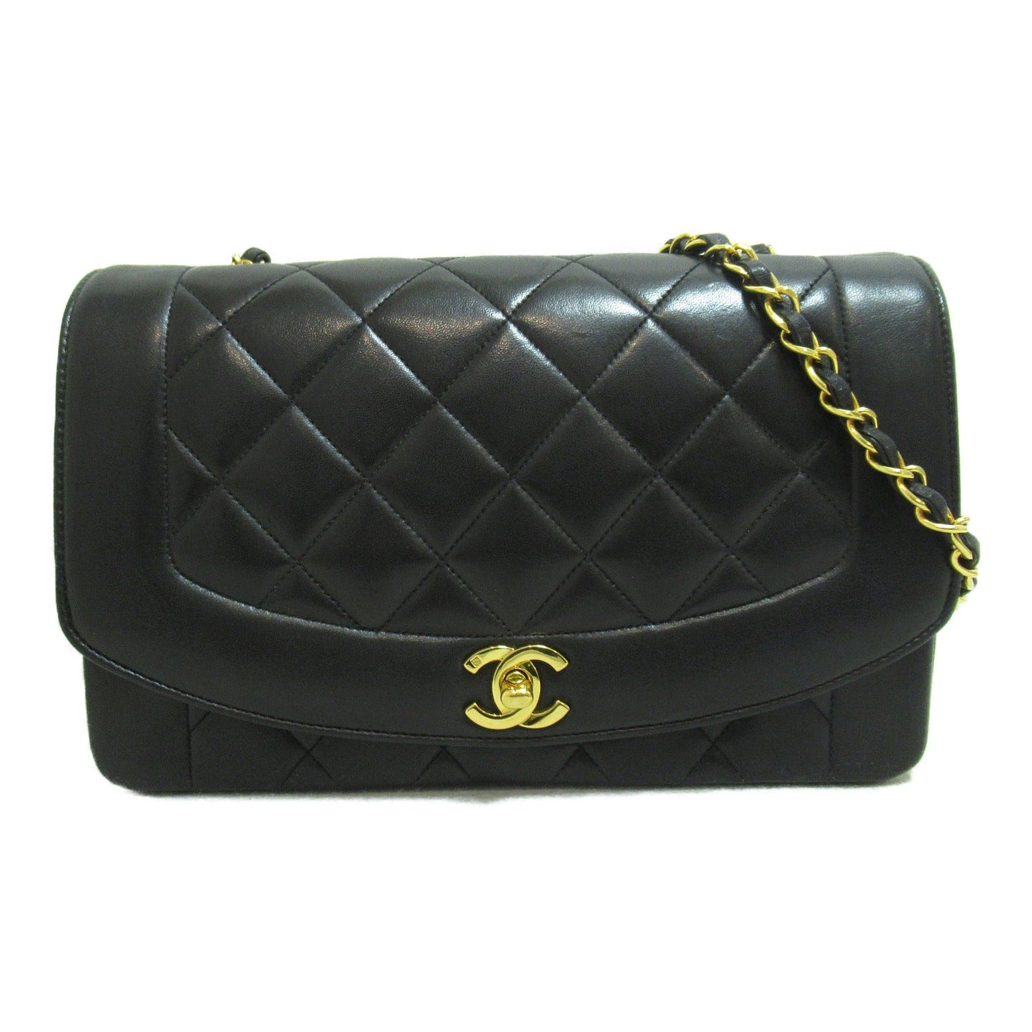 Chanel Diamond Chain Shoulder Bag  Black A01165