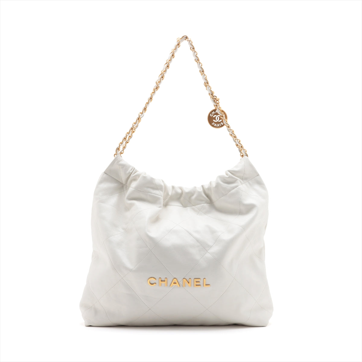 Chanel 22 Leather Chain Shoulder Bag White G