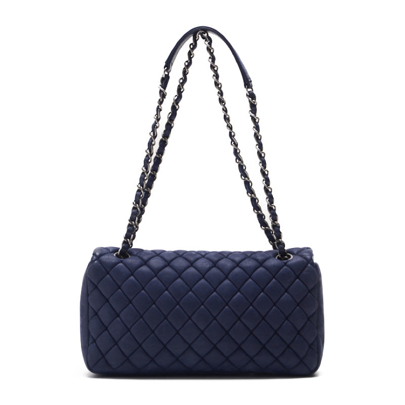 Chanel Matrasse Single Flap Chain Shooter Spacle Leather Navy (Silver G ) Shooter Bag   Ship Free Shipping] Navy Yamamoto Online