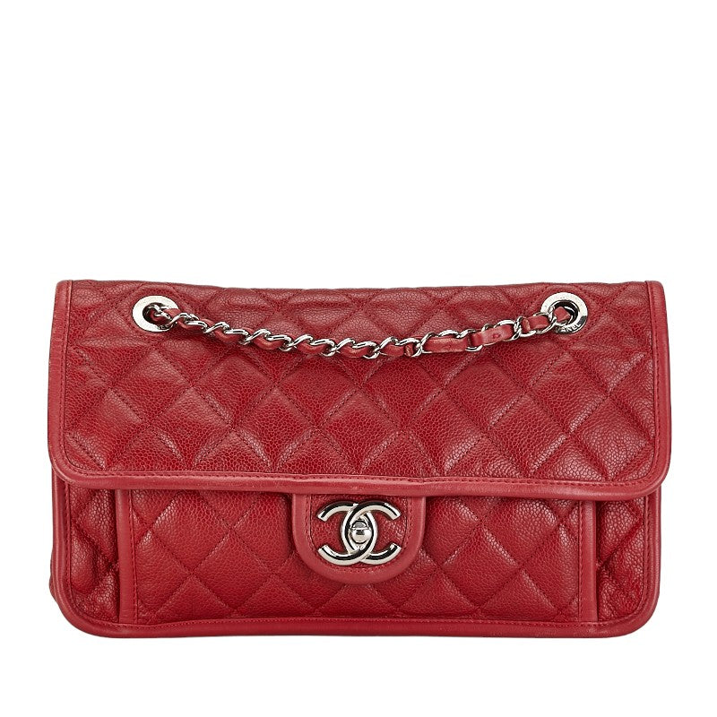 Chanel  Liberty Matrasse Chain Shoulder Bag Red Caviar S  Chanel