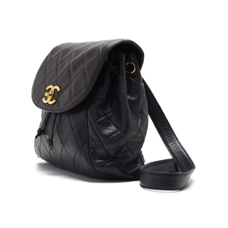 Chanel Matrasse Turn-Lock Chain Rucksack Black   Bag Chain Rucksack  Chain Rucksack Hybrid 【 Ship】 Ladies Chain Rucksack