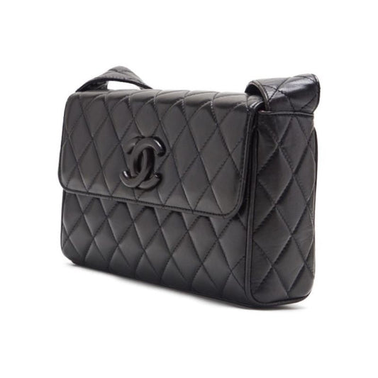 Chanel Matrasse Coco One Shoulder Bag Black Lambskin