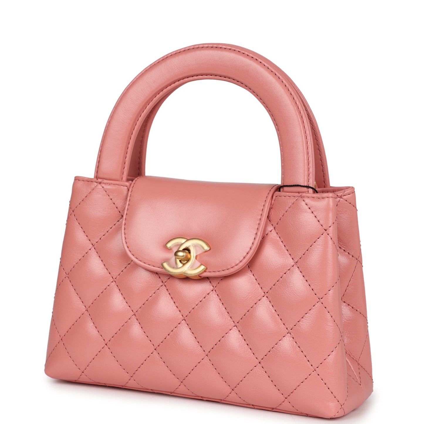 Chanel Small Kelly Shopper Pink Shiny Aged Calfskin Brushed Gold Hardware