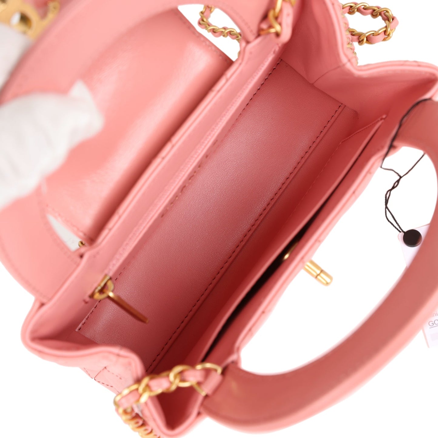 Chanel Small Kelly Shopper Pink Shiny Aged Calfskin Brushed Gold Hardware