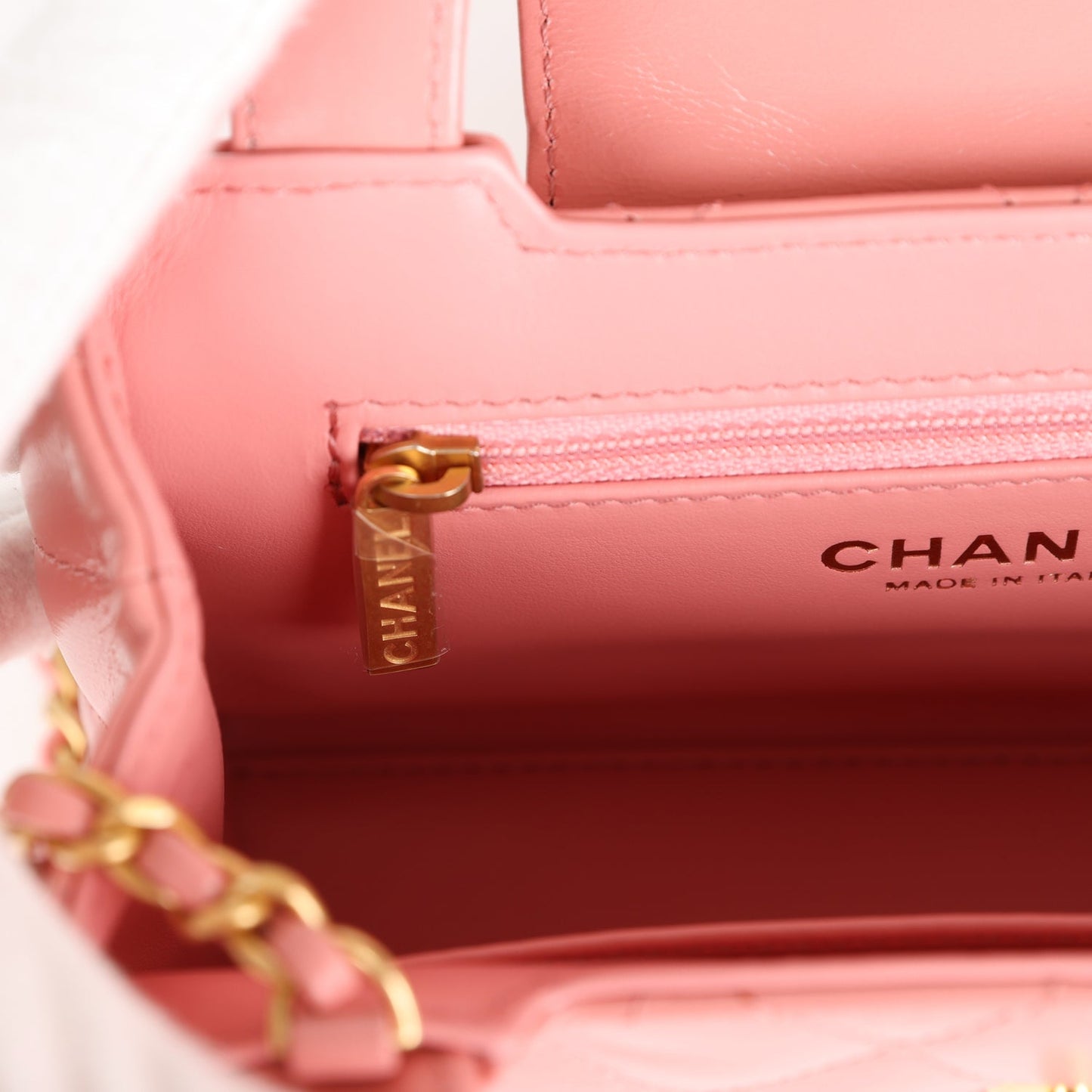 Chanel Small Kelly Shopper Pink Shiny Aged Calfskin Brushed Gold Hardware