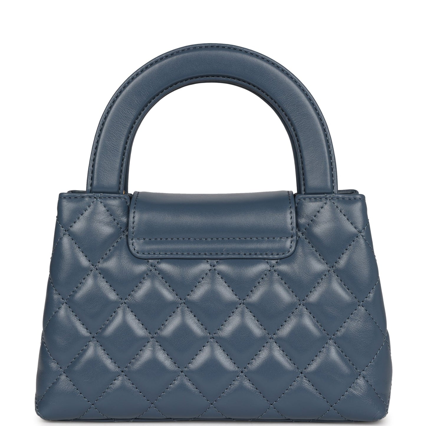 Chanel Small Kelly Shopper Blue Shiny Aged Calfskin Brushed Gold Hardware