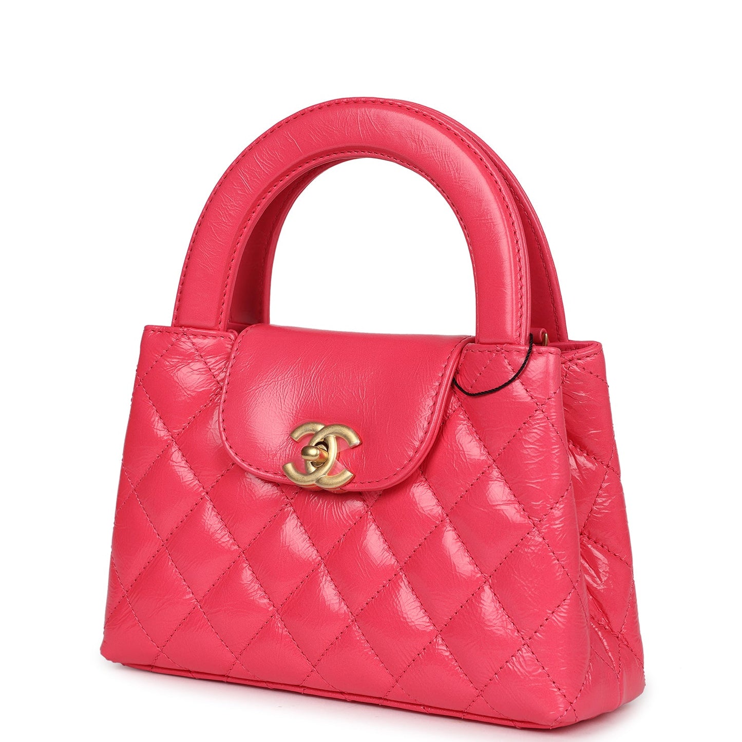 Chanel Small Kelly Shopper Dark Pink Shiny Aged Calfskin Brushed Gold Hardware