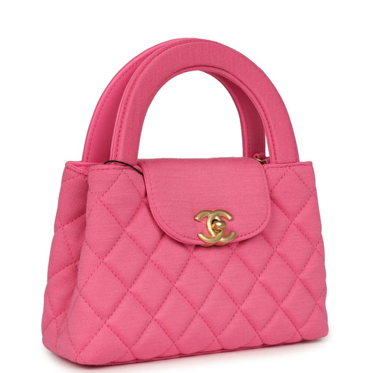 Chanel Small Kelly Shopper Dark Pink Jersey Brushed Gold Hardware