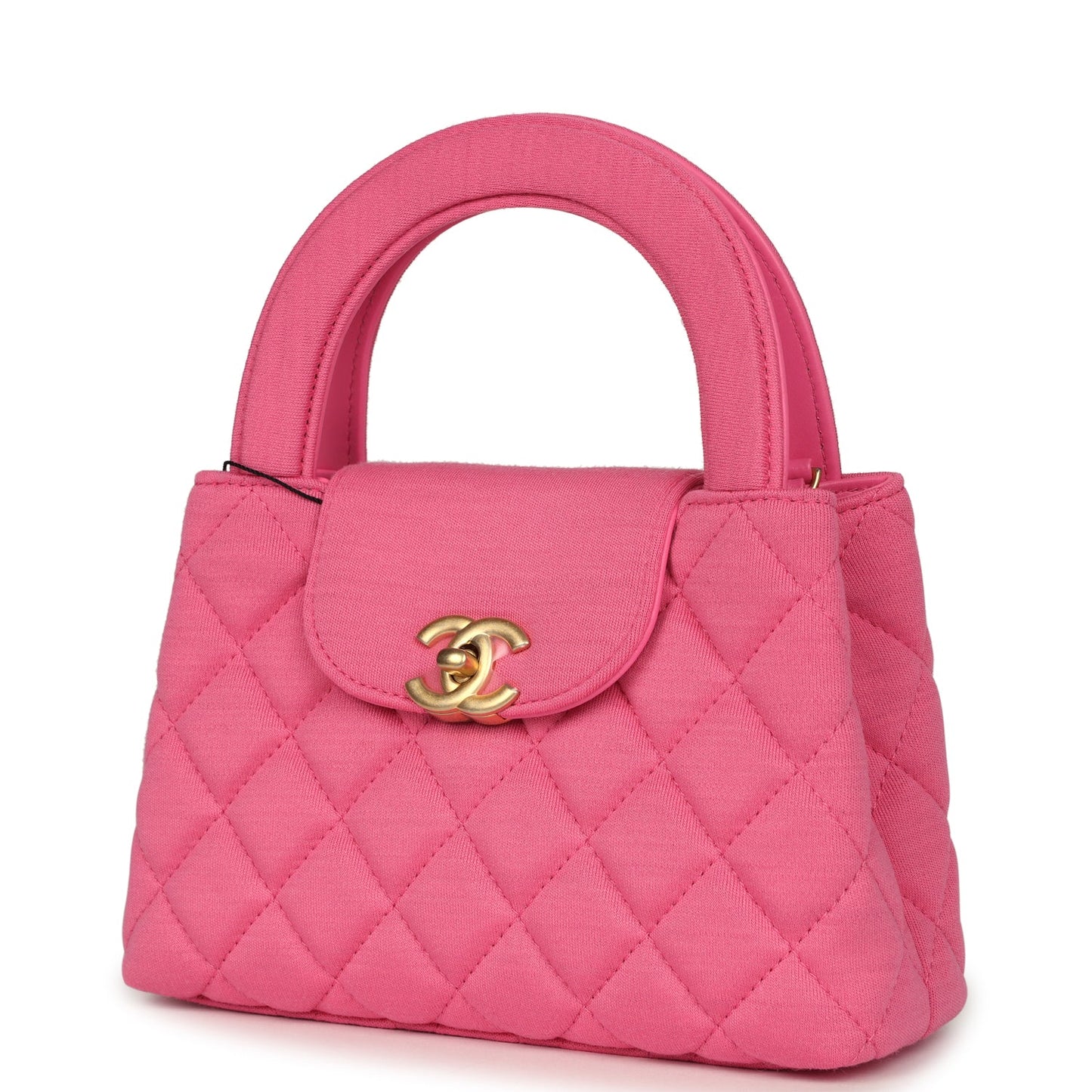 Chanel Small Kelly Shopper Dark Pink Jersey Brushed Gold Hardware