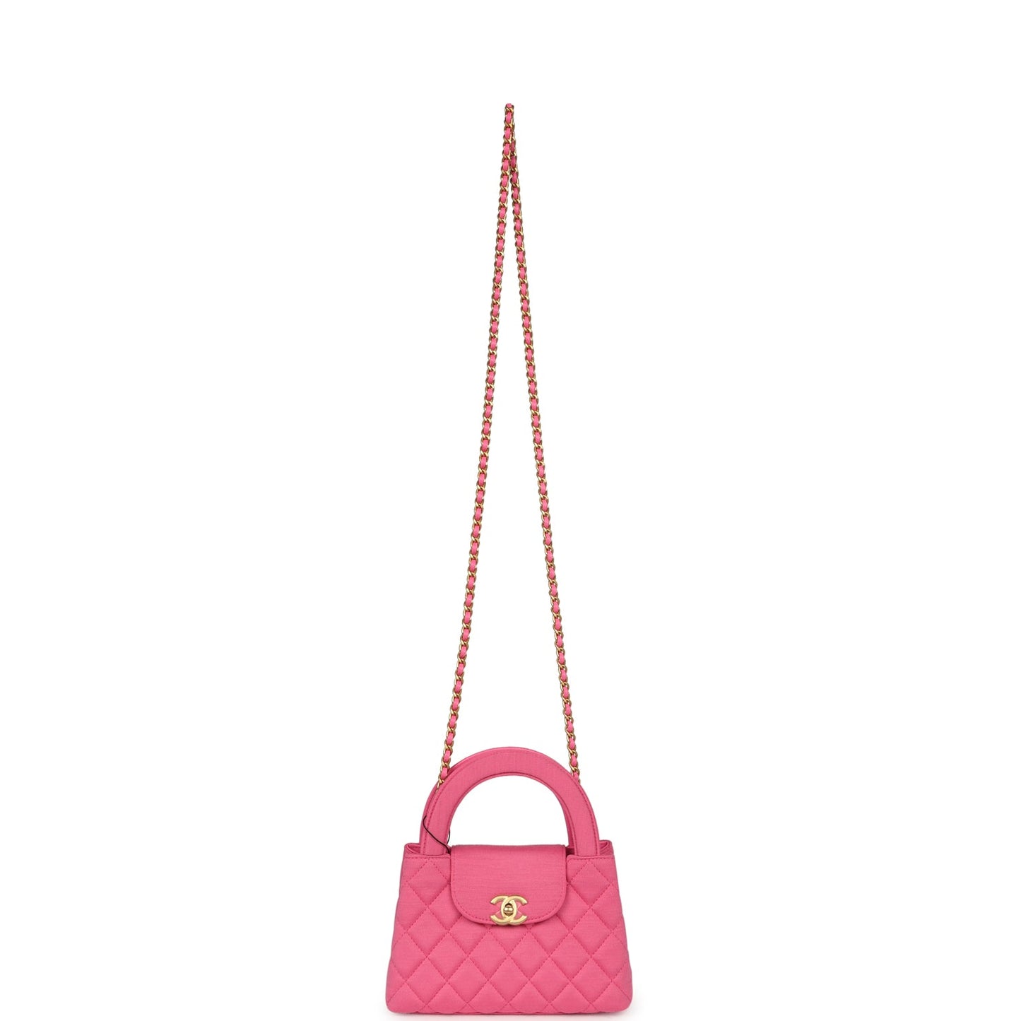 Chanel Small Kelly Shopper Dark Pink Jersey Brushed Gold Hardware