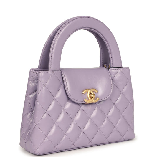 Chanel Small Kelly Shopper Light Purple Shiny Aged Calfskin Brushed Gold Hardware