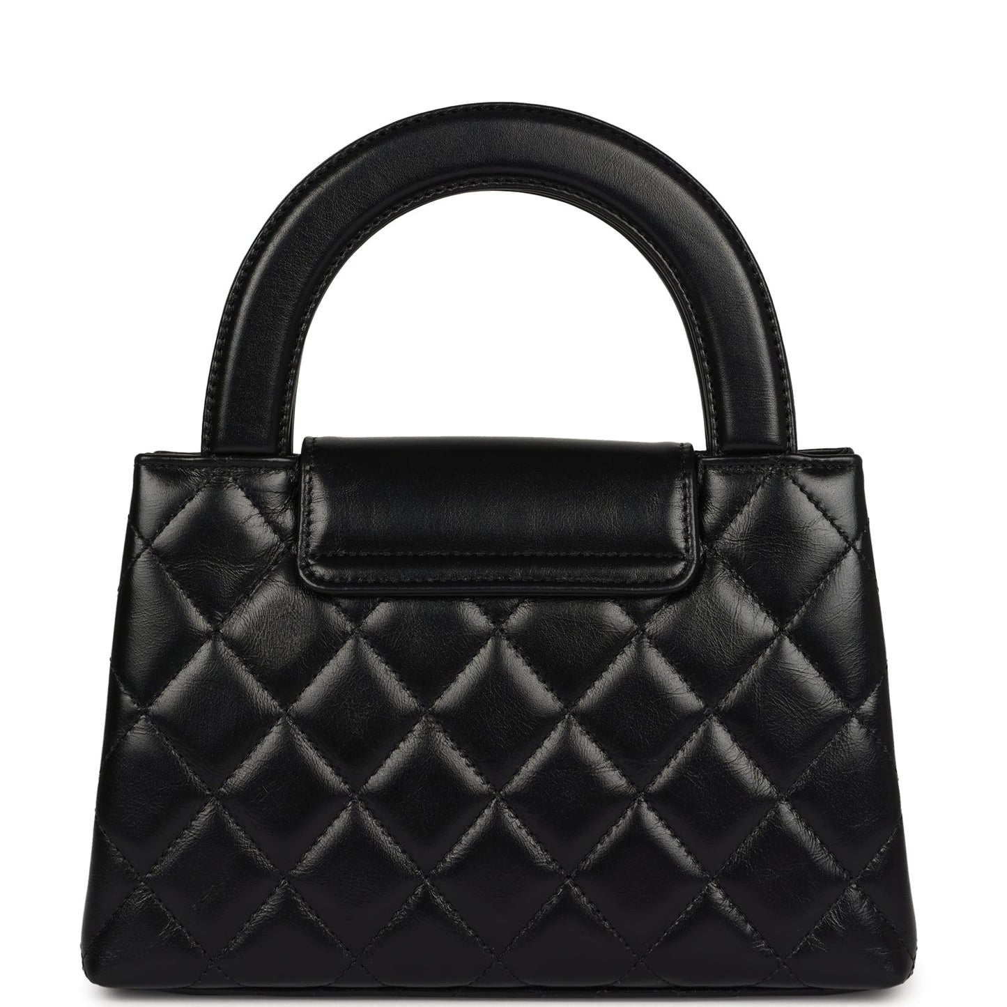 Chanel Small Kelly Shopper Black Shiny Aged Calfskin Brushed Gold Hardware