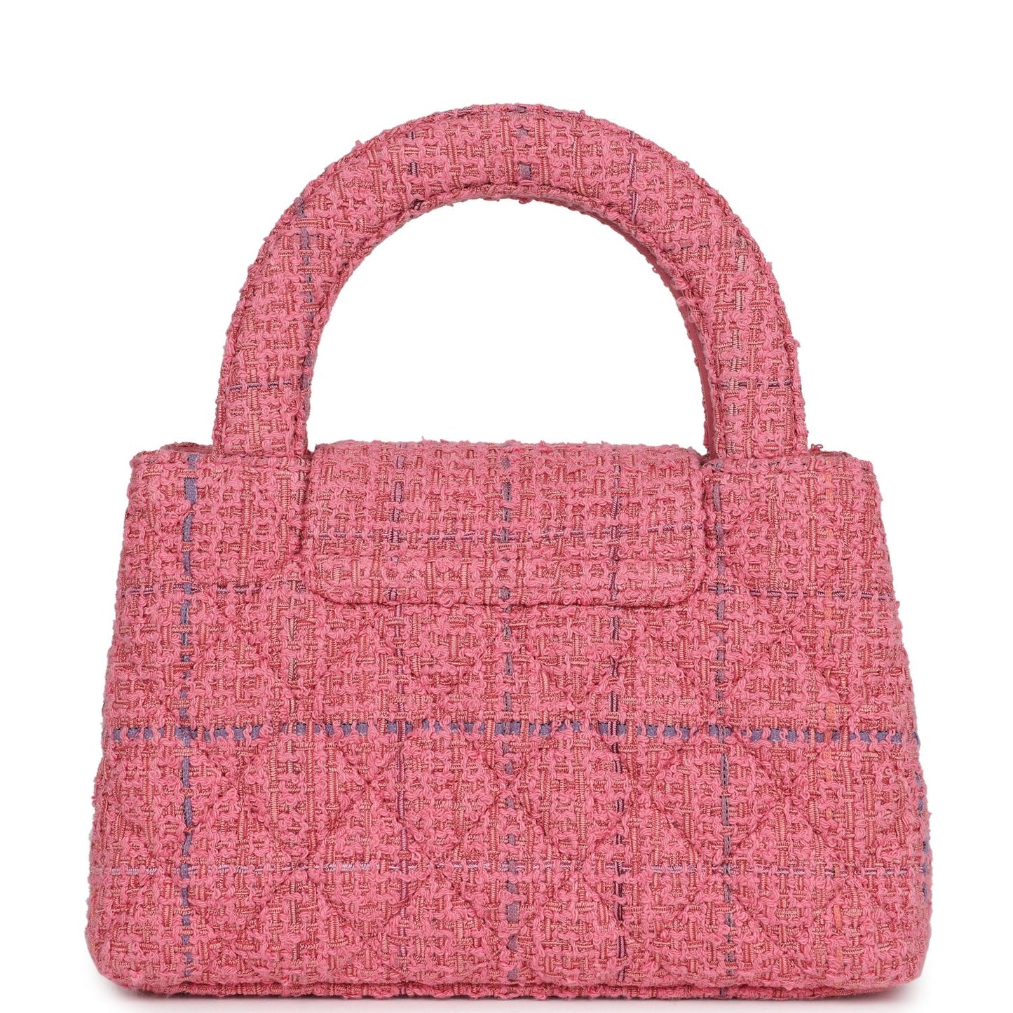 Chanel Small Kelly Shopper Pink Tweed Brushed Gold Hardware