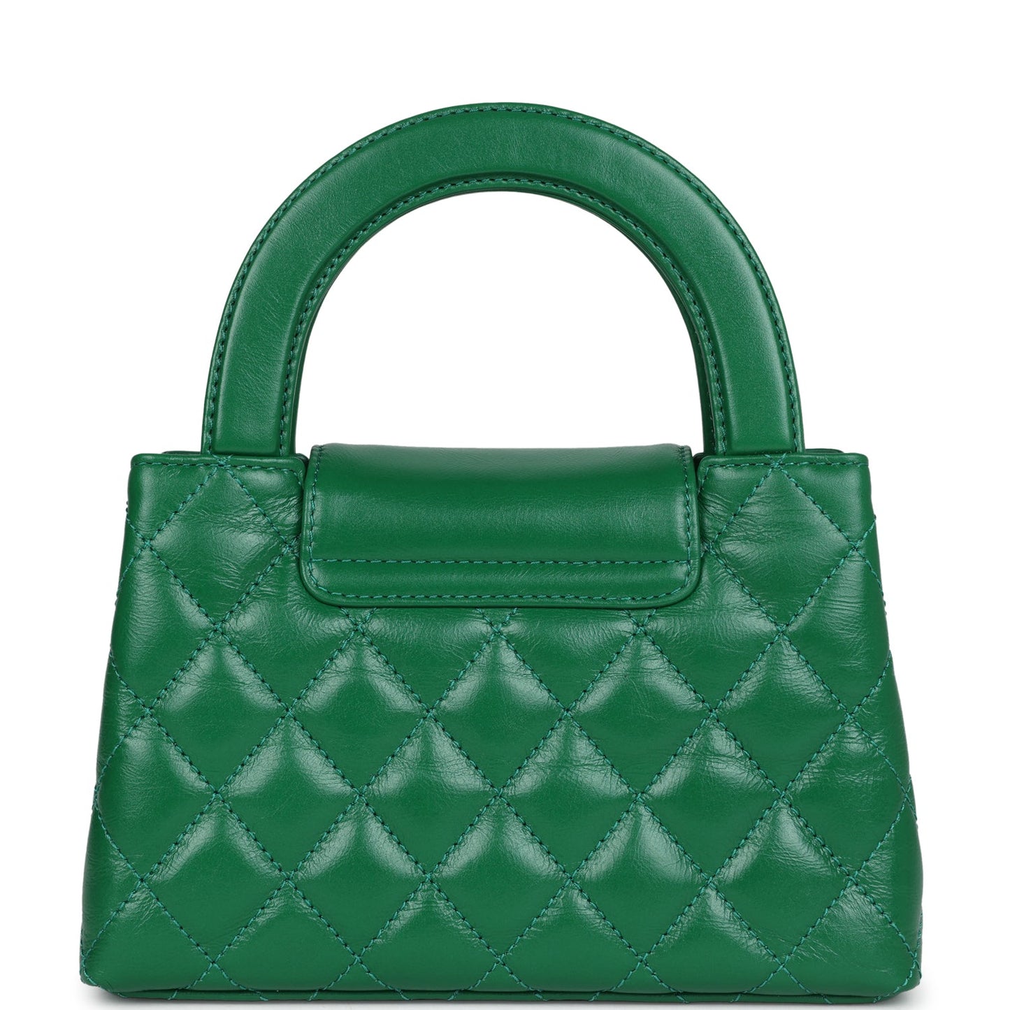 Chanel Small Kelly Shopper Dark Green Shiny Aged Calfskin Brushed Gold Hardware