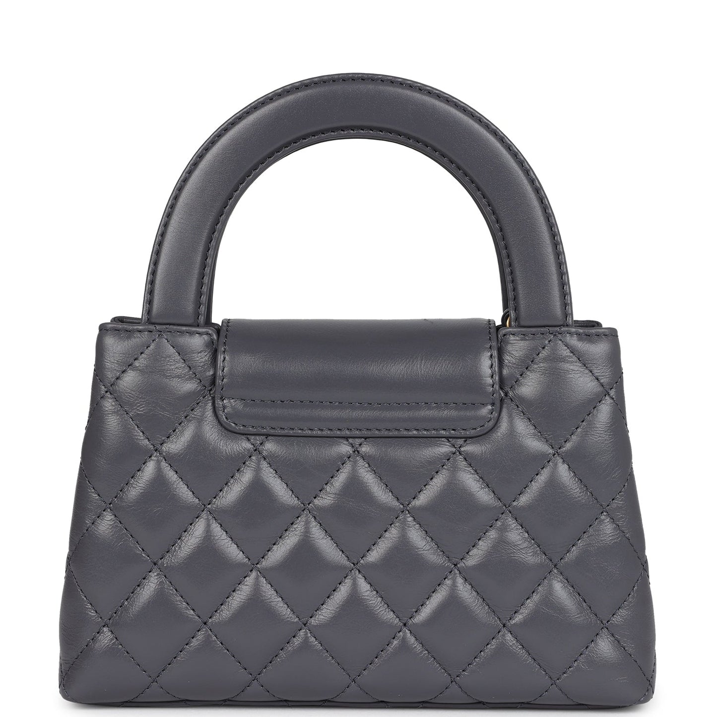 Chanel Small Kelly Shopper Dark Grey Shiny Aged Calfskin Brushed Gold Hardware