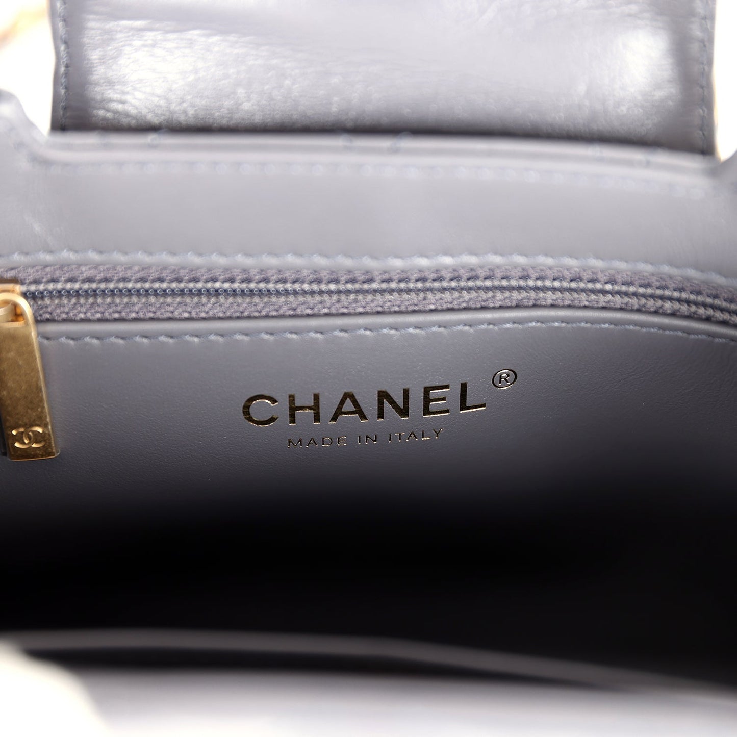 Chanel Small Kelly Shopper Dark Grey Shiny Aged Calfskin Brushed Gold Hardware