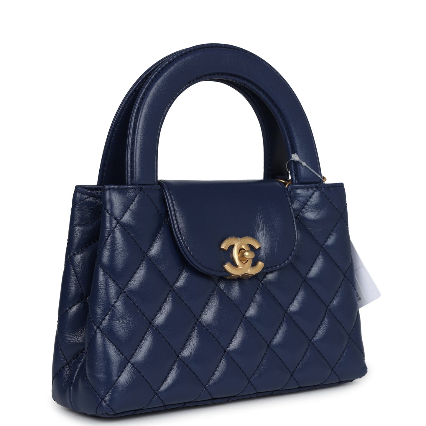 Chanel Small Kelly Shopper Navy Blue Shiny Aged Calfskin Brushed Gold Hardware