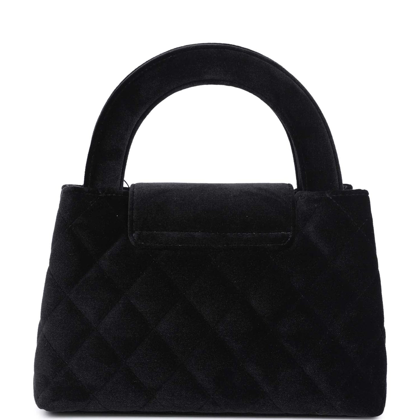 Chanel Small Kelly Shopper Black Velvet Brushed Gold Hardware